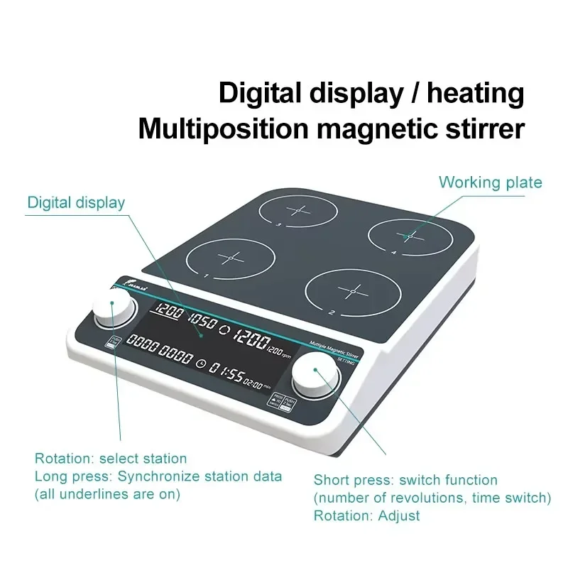 Dört istasyonlu Altı Pozisyonl - Magnetic Stirrer Hotplate incelemesi ve fiyatı